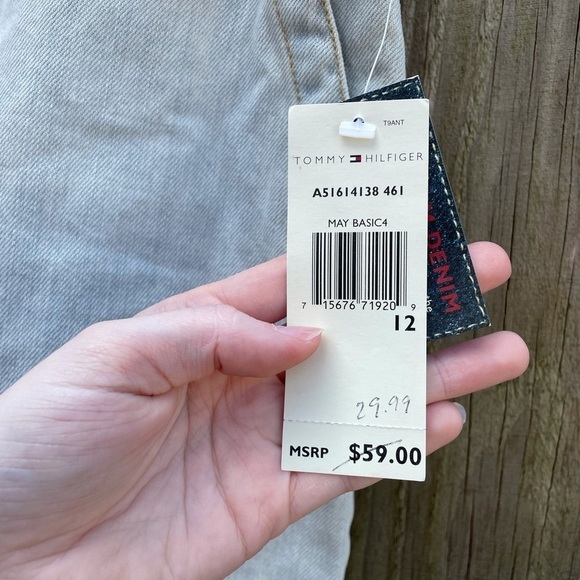 NWT Tommy Hilfiger Light Wash Denim Paperbag Waist Mini Skirt - Picture 5 of 8